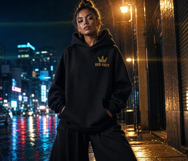 God First Black Hoodie
